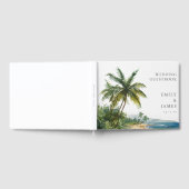 Moderne Waterverf Tropical Beach Bruiloft Gastenboek (Volledig)