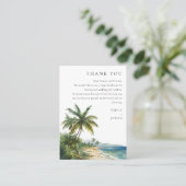 Moderne Waterverf Tropical Beach Wedding Dank u Plaatskaartje (Staand voorkant)