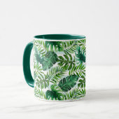 Moderne Waterverf Tropical Leaves Pattern Mok (Voorkant links)