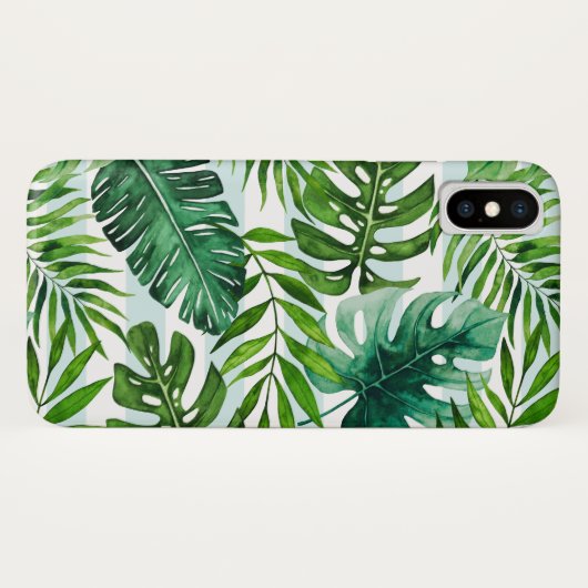 Moderne Waterverf tropisch groen blad Case-Mate iPhone Case (Achterkant (horizontaal))