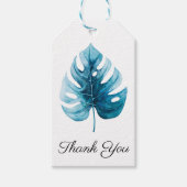 Moderne Waterverf Tropisch Monstera Leaf Dank u Cadeaulabel (Voorkant)