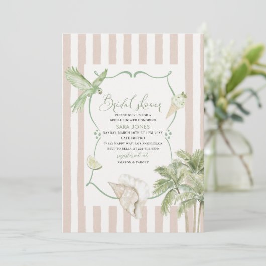 Moderne Waterverf Tropisch Strand Palm Serenity Sa Kaart (Staand voorkant)