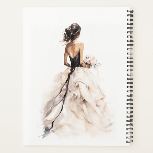 Moderne Waterverf Trouwjurk Vrijgezellenfeest Planner (Achterkant)
