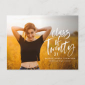 Moderne waterverf typografie afstuderenFoto Uitnodiging Briefkaart (Voorkant)