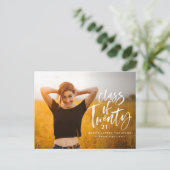 Moderne waterverf typografie afstuderenFoto Uitnodiging Briefkaart (Staand voorkant)