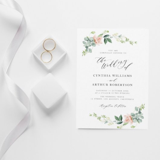 moderne waterverf - uitnodiging voor een florale b