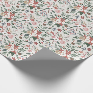 Moderne Waterverf Vallage Holiday Pattern Cadeaupapier