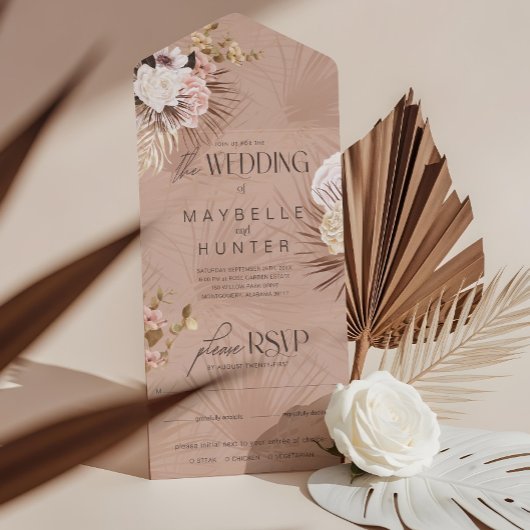 Moderne Waterverf van Bohemen All In One Uitnodiging