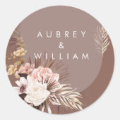 Moderne Waterverf van Bohemen Ronde Sticker (Voorkant)