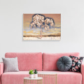 Moderne waterverf van gekleurde sneeuwbomen canvas afdruk (Insitu (Woonkamer))