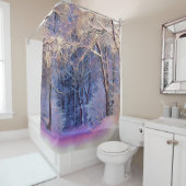 Moderne waterverf van gekleurde sneeuwbomen douchegordijn (In situ)