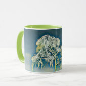 Moderne waterverf van gekleurde sneeuwbomen mok (Voorkant links)