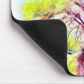 Moderne waterverf van gekleurde sneeuwbomen muismat (Hoek)