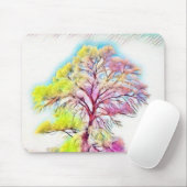 Moderne waterverf van gekleurde sneeuwbomen muismat (Met muis)