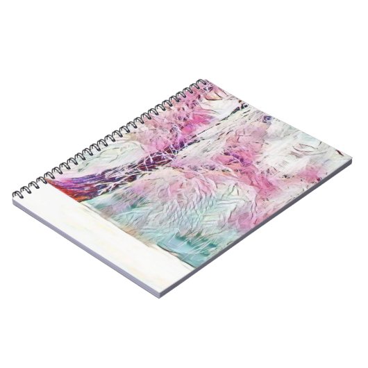 Moderne waterverf van gekleurde sneeuwbomen notitieboek (Linkerzijde)