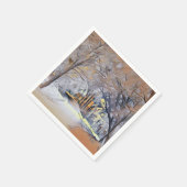 Moderne waterverf van gekleurde sneeuwbomen servet (Hoek)