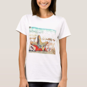 Moderne Waterverf van Oranje schelpen T-shirt