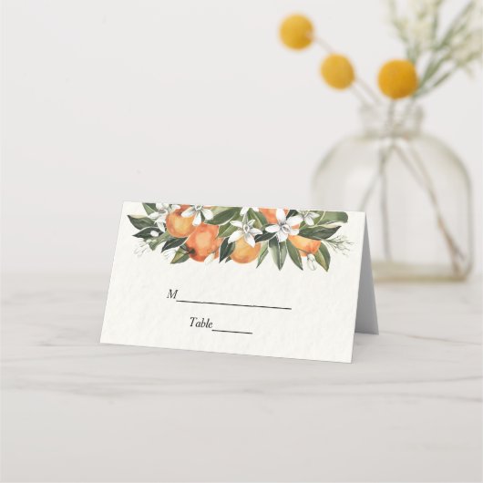 Moderne Waterverf van Sinaasappel en bloemen (Voorkant)