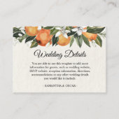 Moderne Waterverf van Sinaasappel en bloemen Informatiekaartje (Voorkant)