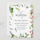 Moderne Waterverf van Wildflower  bruiloft Kaart (Voorkant)