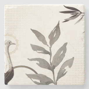 Moderne Waterverf verliest struisvogels  Ivoorkust Stenen Onderzetter