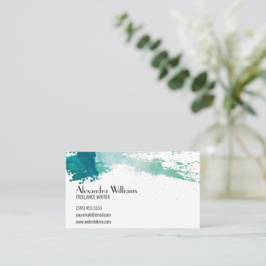 Moderne Waterverf Visitekaartje (Staand voorkant)