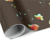 Moderne waterverf voor Abstracte kunstbloemen Cadeaupapier (Rol Hoek)