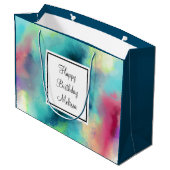 Moderne Waterverf voor groene en rode ruimte Groot Cadeauzakje (Achterkant Gekanteld)