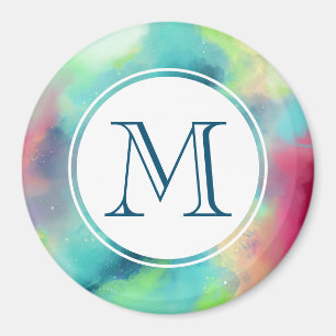 Moderne Waterverf voor groene en rode ruimte Magneet