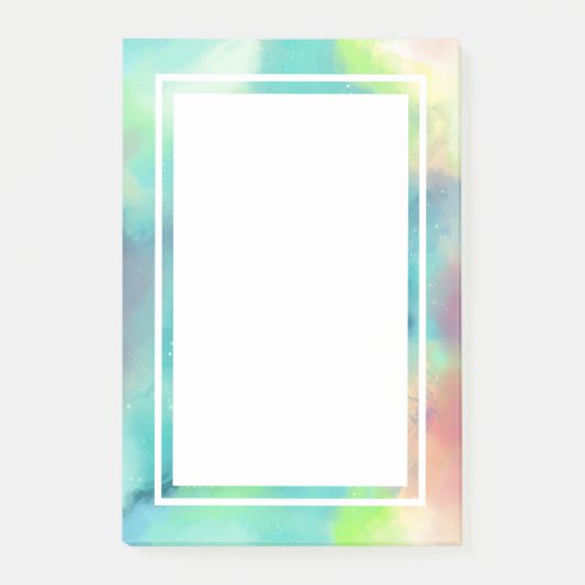 Moderne Waterverf voor groene en rode ruimte Post-it® Notes (Voorkant)