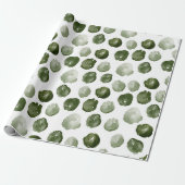 Moderne Waterverf voor kerstmis Groene Stippen Cadeaupapier (Uitgerold)