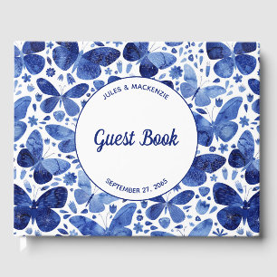 Moderne Waterverf voor vlinder blauw Gastenboek