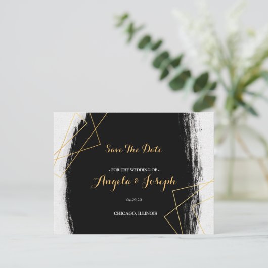 Moderne Waterverf voor zwart en goud Briefkaart (Staand voorkant)