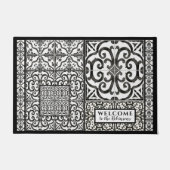 Moderne Waterverf voor zwarte en witte broederij Deurmat (Voorkant)