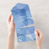 Moderne Waterverf Vormen Bruiloft All In One Uitnodiging (Afscheurbaar)