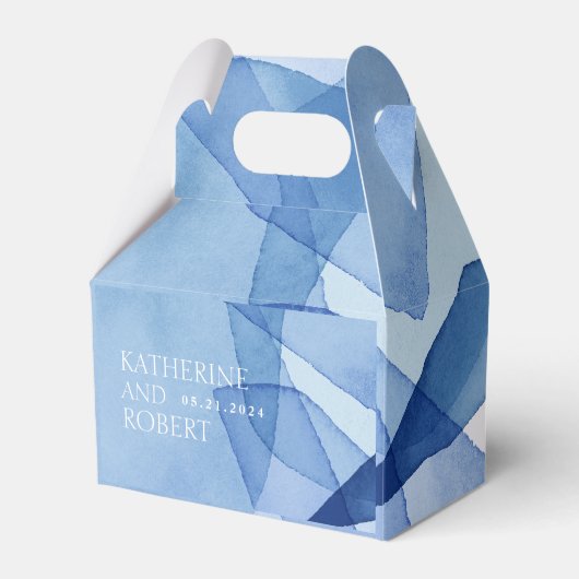 Moderne Waterverf Vormen Bruiloft Monogram Bedankdoosjes (Voorkant Zijde)