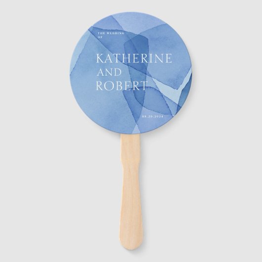 Moderne Waterverf Vormt Huwelijksprogramma Hand Fa Handwaaier (Voorkant)