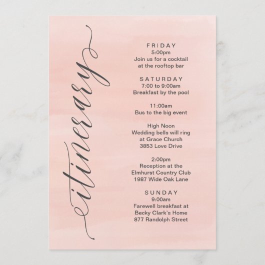 Moderne Waterverf — Welkomstbrief en reiskaart Programma (Achterkant)