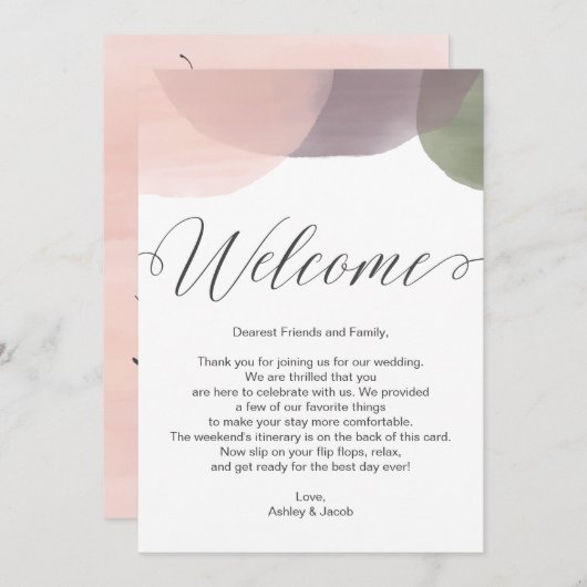 Moderne Waterverf — Welkomstbrief en reiskaart Programma (Voorkant / Achterkant)