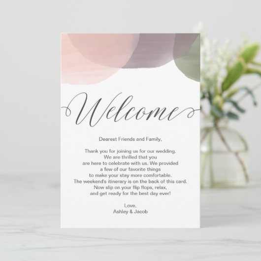 Moderne Waterverf — Welkomstbrief en reiskaart Programma (Staand voorkant)