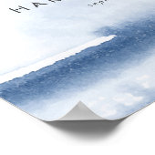 Moderne Waterverf | WelkomstPoster voor blauwe bru Poster (Hoek)