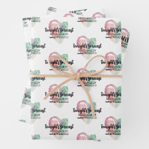 Moderne Waterverf-wijnoogst Inpakpapier Vel