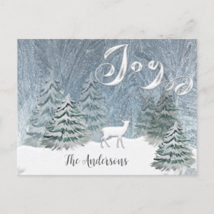 Moderne Waterverf winter scène joy Briefkaart