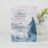 Moderne Waterverf Winterkerstboom Natuur IV Kaart (Staand voorkant)