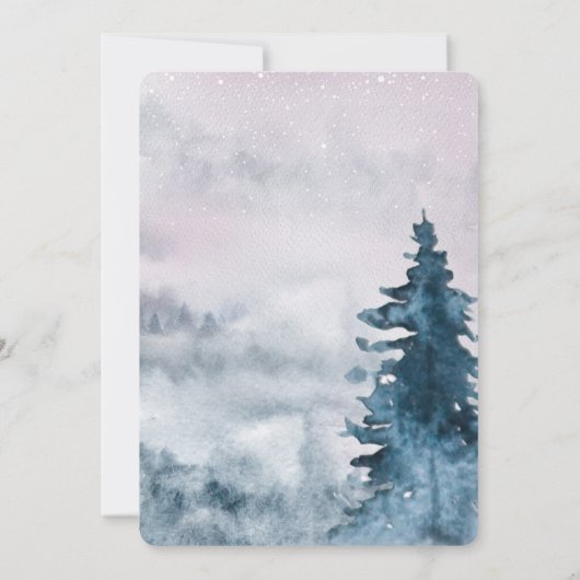 Moderne Waterverf Winterkerstboom Natuur IV Kaart (Achterkant)