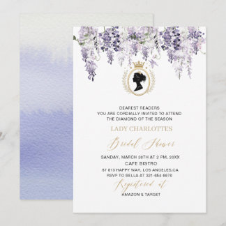 Moderne waterverf wisteria bloemen regency tijdper kaart