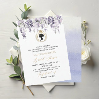 Moderne waterverf wisteria bloemen regency tijdper kaart