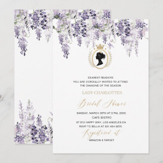 Moderne waterverf wisteria bloemen regency tijdper kaart