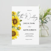 Moderne Waterverf zonnebloem Kaart (Staand voorkant)