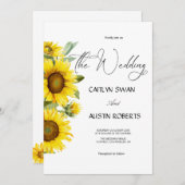 Moderne Waterverf zonnebloem Kaart (Voorkant / Achterkant)